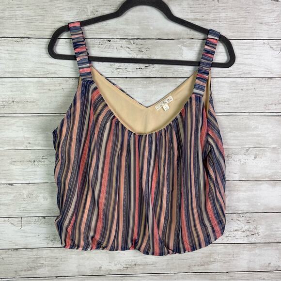 Nine Button Stripped Cami Top Size Large - Picture 1 of 4